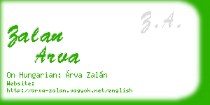 zalan arva business card