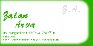 zalan arva business card